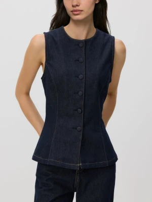 Reserved - Jeansowa kamizelka - granatowy