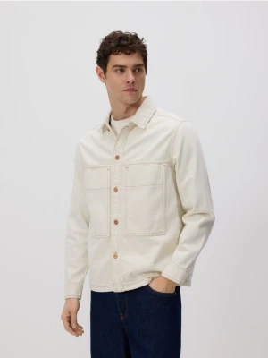 Reserved - Jeansowa koszula comfort fit - złamana biel