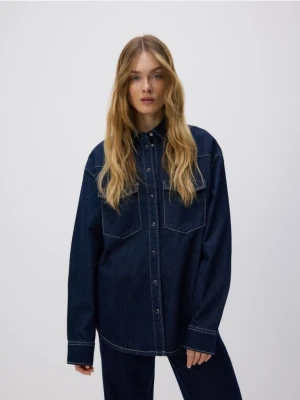 Reserved - Jeansowa koszula oversize - granatowy