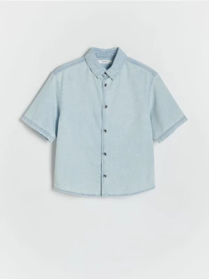 Reserved - Jeansowa koszula oversize - niebieski