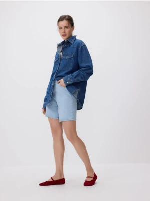Reserved - Jeansowa koszula oversize - niebieski