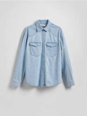 Reserved - Jeansowa koszula oversize - niebieski