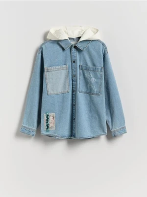 Reserved - Jeansowa koszula oversize - niebieski