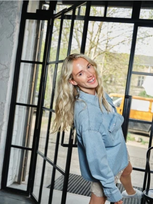 Reserved - Jeansowa koszula oversize - niebieski