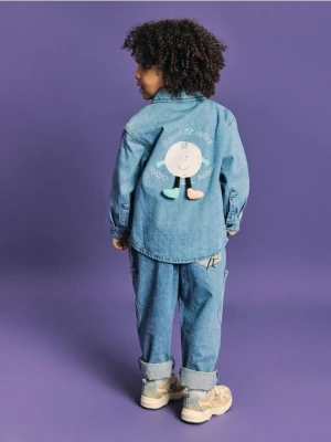 Reserved - Jeansowa koszula oversize - niebieski