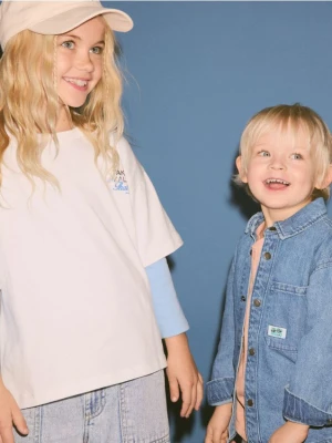 Reserved - Jeansowa koszula oversize - niebieski