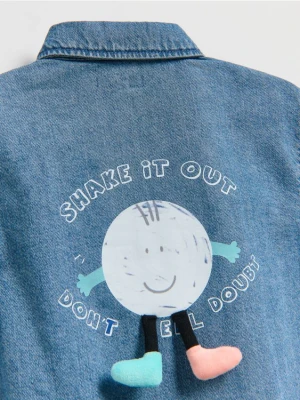 Reserved - Jeansowa koszula oversize - niebieski