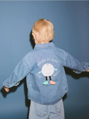 Reserved - Jeansowa koszula oversize - niebieski