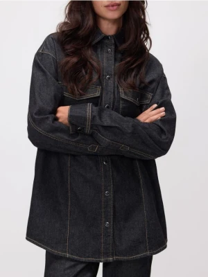 Reserved - Jeansowa koszula oversize - szary