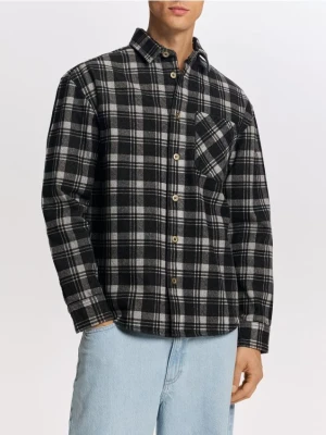 Reserved - Jeansowa kurtka koszulowa - czarny