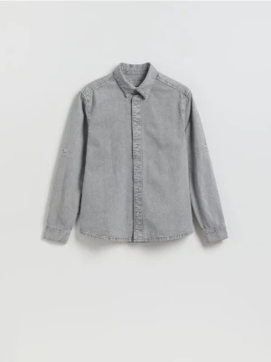 Reserved - Jeansowa koszula regular fit - jasnoszary