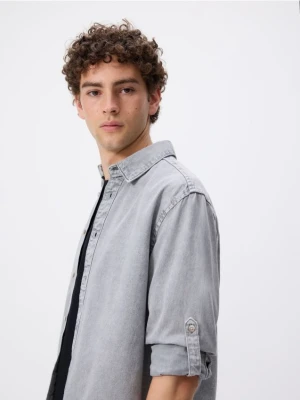 Reserved - Jeansowa koszula regular fit - jasnoszary