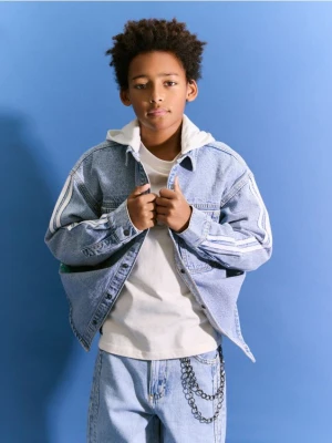 Reserved - Jeansowa koszula z kapturem - niebieski