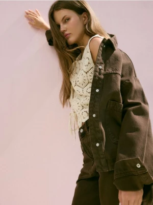 Reserved - Jeansowa koszula z kieszeniami - dark grey jeans