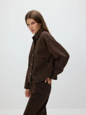 Reserved - Jeansowa koszula z kieszeniami - dark grey jeans