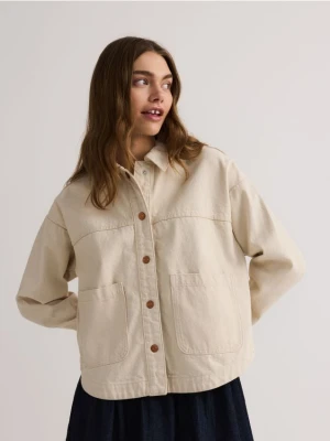 Reserved - Jeansowa koszula z kieszeniami - kremowy