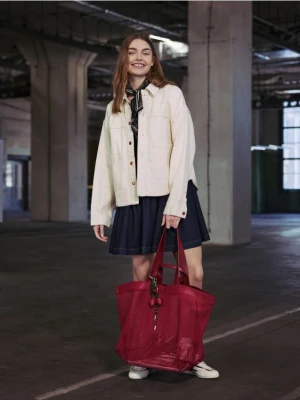 Reserved - Jeansowa koszula z kieszeniami - kremowy