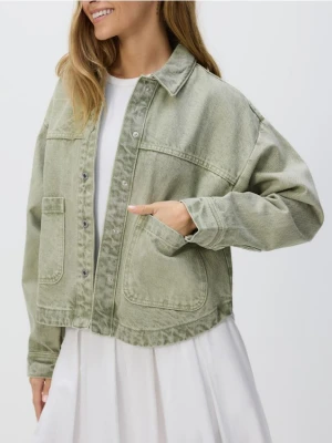 Reserved - Jeansowa koszula z kieszeniami - zielony