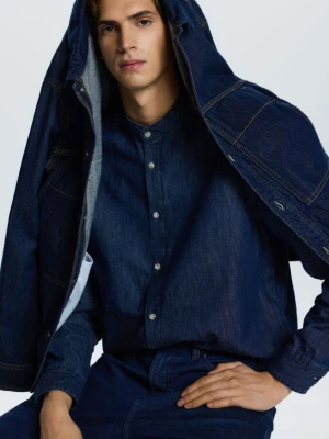 Reserved - Jeansowa koszula ze stójką - granatowy