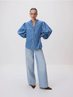 Reserved - Jeansowa koszula ze stójką - niebieski