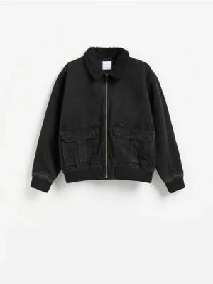 Reserved - Jeansowa kurtka bomber - szary