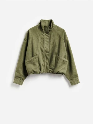 Reserved - Jeansowa kurtka bomber - zielony