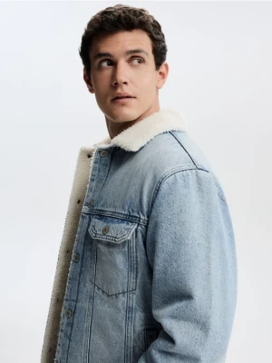 Zdjęcie produktu Reserved - Jeansowa kurtka sherpa - niebieski
