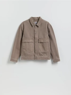Reserved - Jeansowa kurtka z efektem sprania - szary