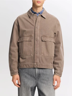 Reserved - Jeansowa kurtka z efektem sprania - szary