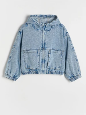 Reserved - Jeansowa kurtka z kapturem - niebieski
