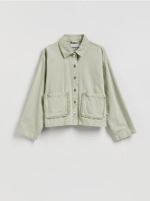 Reserved - Jeansowa kurtka z kieszeniami - zielony