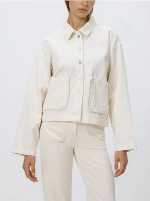 Reserved - Jeansowa kurtka z kieszeniami - złamana biel