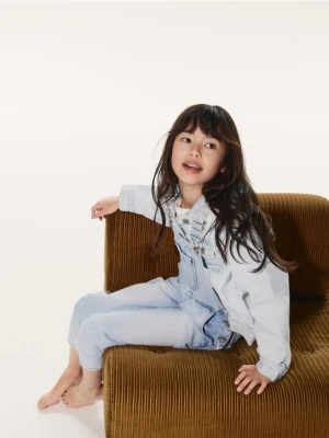 Reserved - Jeansowa kurtka z przetarciami - niebieski