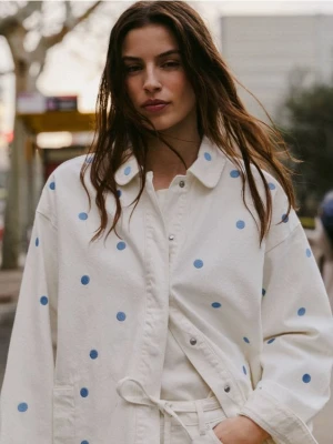 Reserved - Jeansowa kurtka - złamana biel