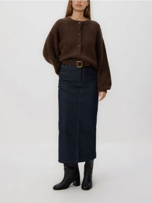 Reserved - Jeansowa spódnica midi - granatowy