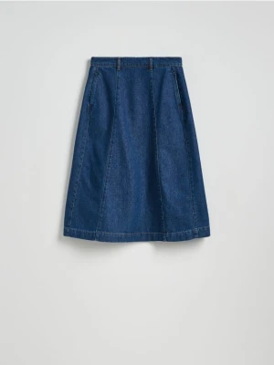 Reserved - Jeansowa spódnica midi - granatowy