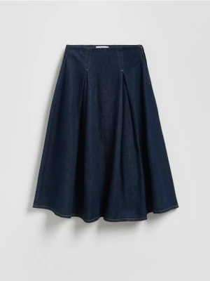 Reserved - Jeansowa spódnica midi - granatowy