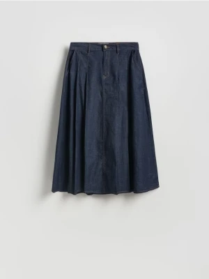 Reserved - Jeansowa spódnica midi - granatowy