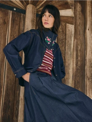 Zdjęcie produktu Reserved - Jeansowa spódnica midi - granatowy