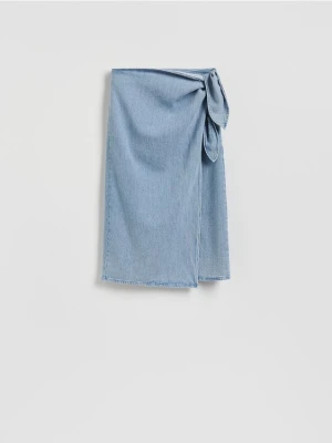 Reserved - Jeansowa spódnica midi - niebieski