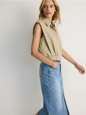 Reserved - Jeansowa spódnica midi - niebieski