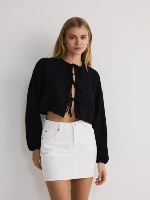 Reserved - Jeansowa spódnica mini - biały