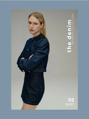 Reserved - Jeansowa spódnica mini - granatowy