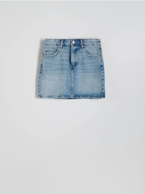 Reserved - Jeansowa spódnica mini - niebieski