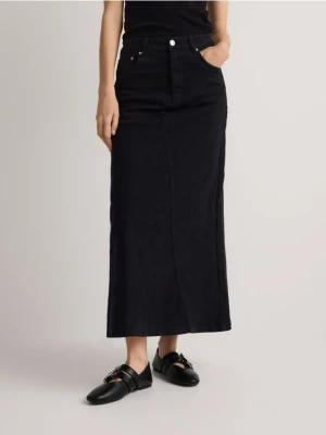 Reserved - Jeansowa spódnica z przeszyciami - niebieski