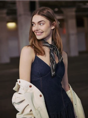 Reserved - Jeansowa sukienka mini - granatowy