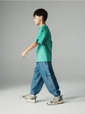 Reserved - Jeansowe joggery - niebieski