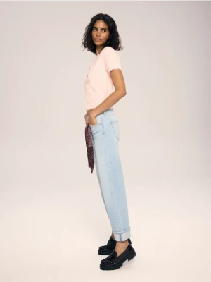 Reserved - Jeansowe spodnie z apaszką - niebieski