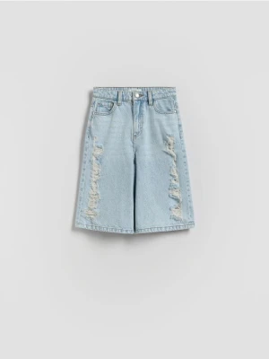 Reserved - Jeansowe szorty bermudy - niebieski