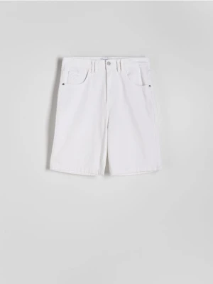 Reserved - Jeansowe szorty loose fit - biały